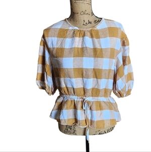 Who What Wear Plus Size Balloon Elbow Sleeve Popover Blouse